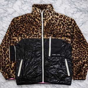 Sandy Liang Dean Leopard Print and Black Jacket M